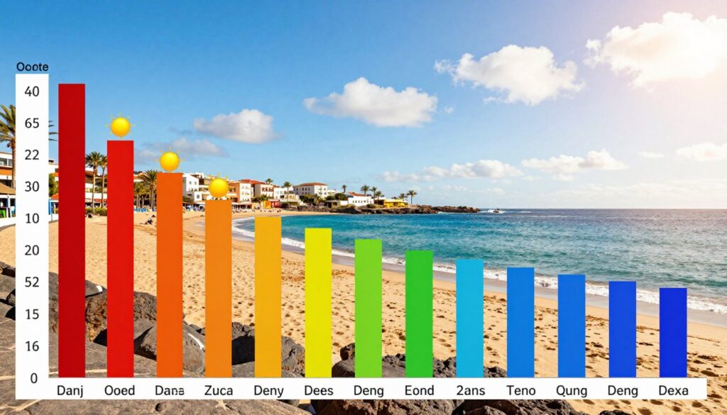 Klimatjämförelse mellan månader på Teneriffa Klimatjämförelse mellan månader på Teneriffa